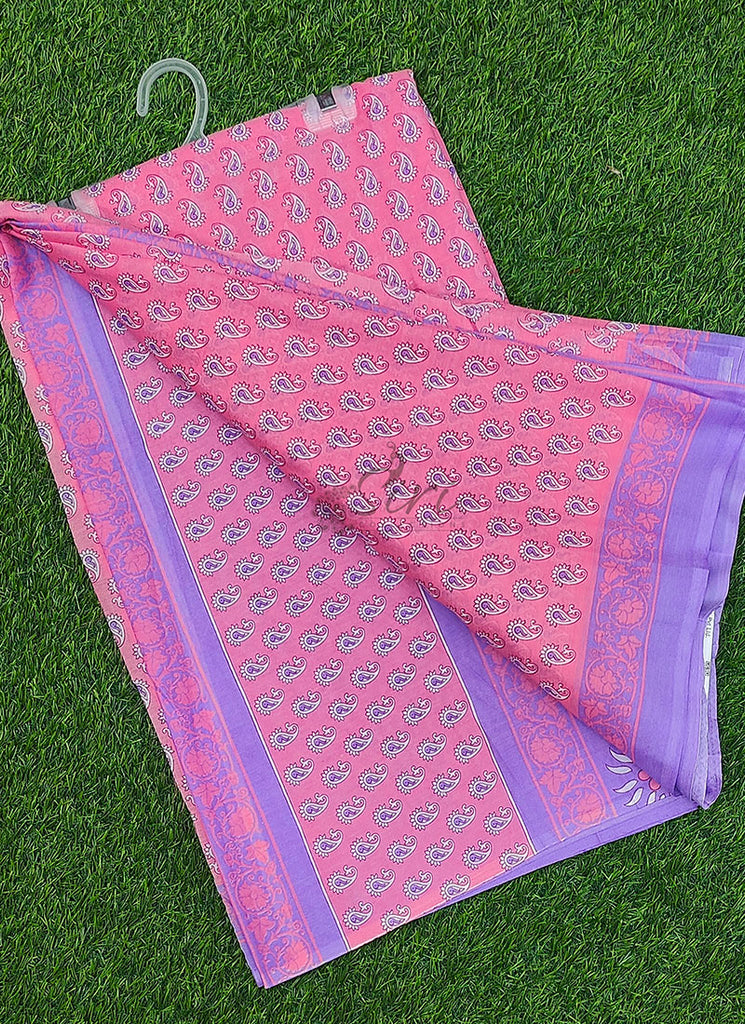 Beautiful Printed Garden Americano Chiffon Saree