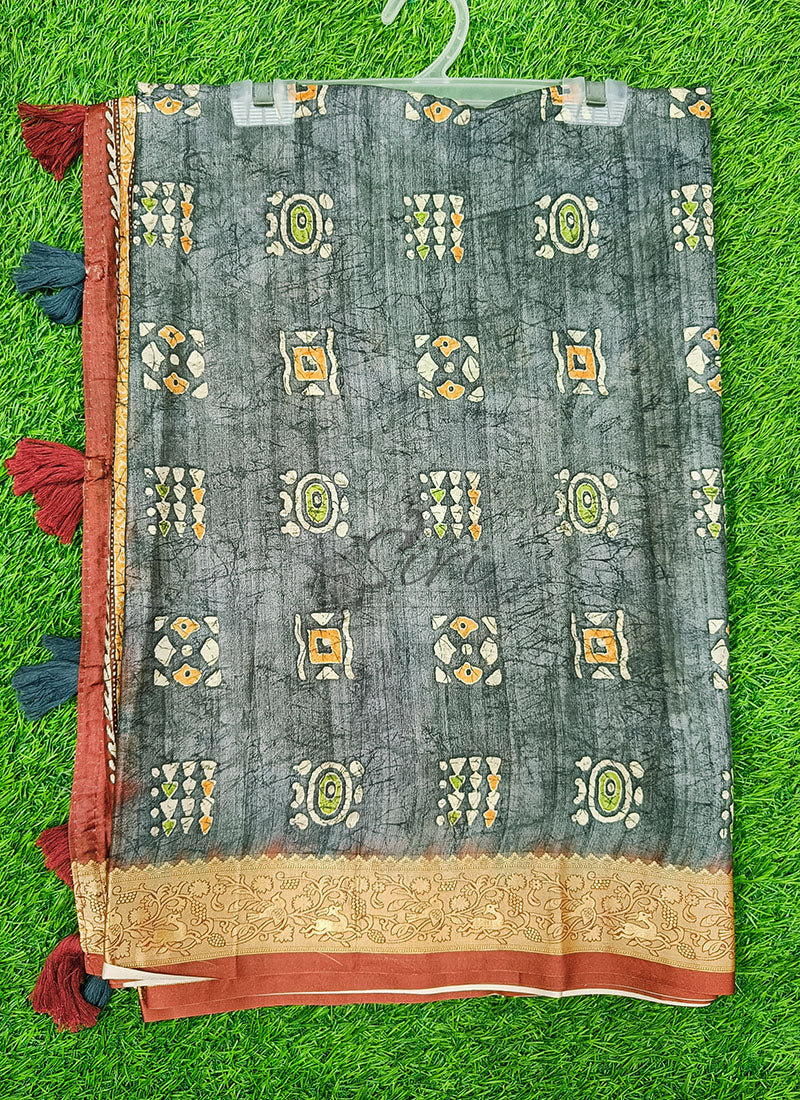 Beautiful Digital Print Viscose Crepe Saree