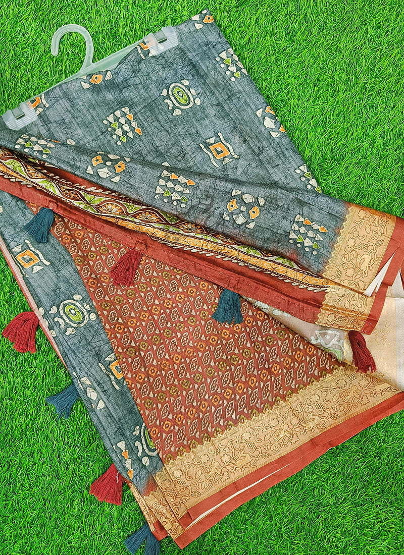 Beautiful Digital Print Viscose Crepe Saree