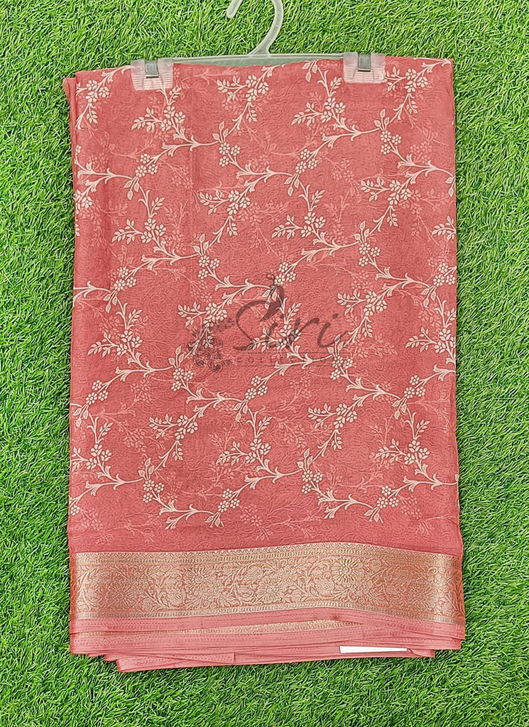 Lovely Printed Georgette Saree in Self Design