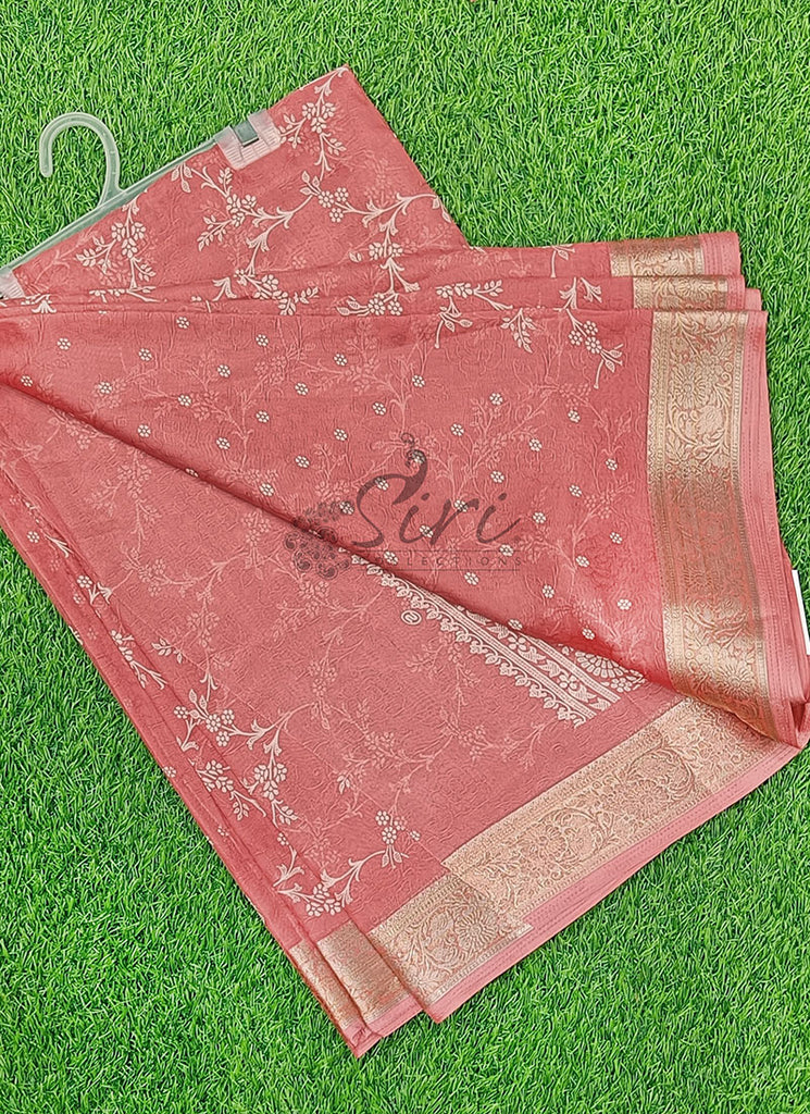 Lovely Printed Georgette Saree in Self Design