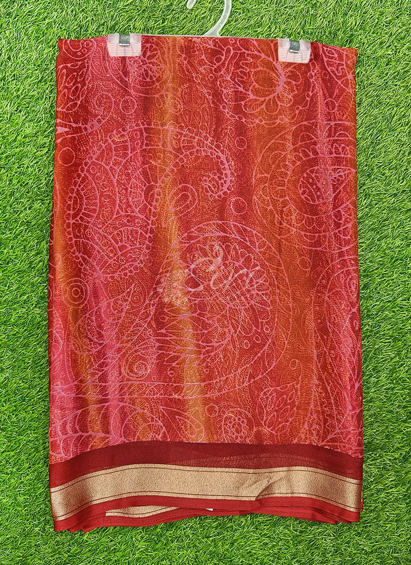 Lovely Soft Moss Georgette Saree