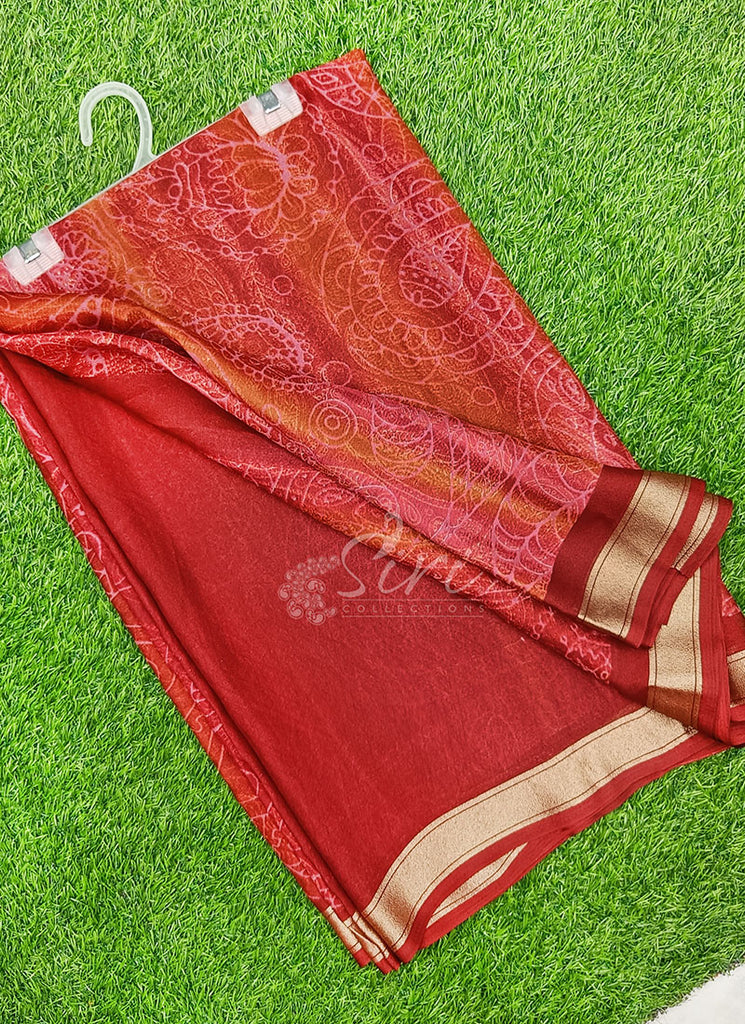 Lovely Soft Moss Georgette Saree