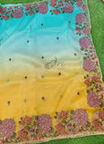 Beautiful Shaded Designer Crush Saree