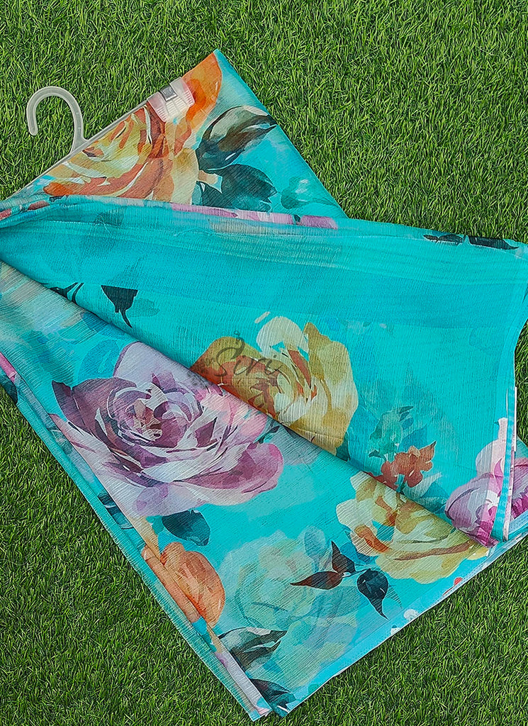 Latest Digital Print Nara Chiffon Saree with Blouse