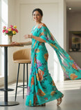 Latest Digital Print Nara Chiffon Saree with Blouse