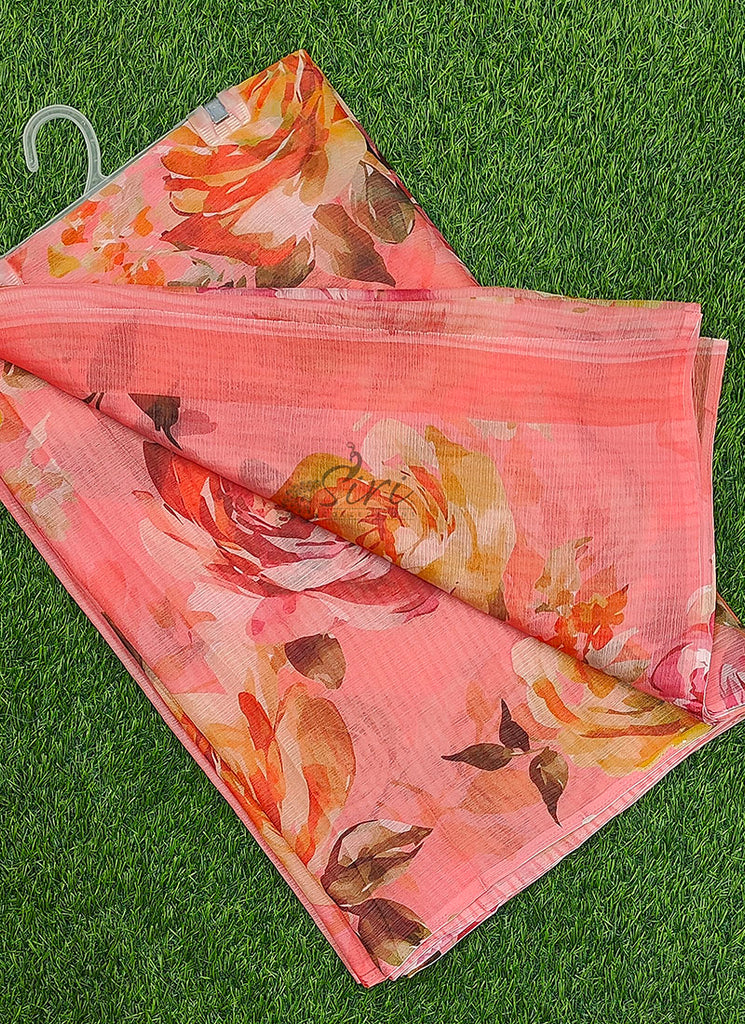 Latest Digital Print Nara Chiffon Saree with Blouse