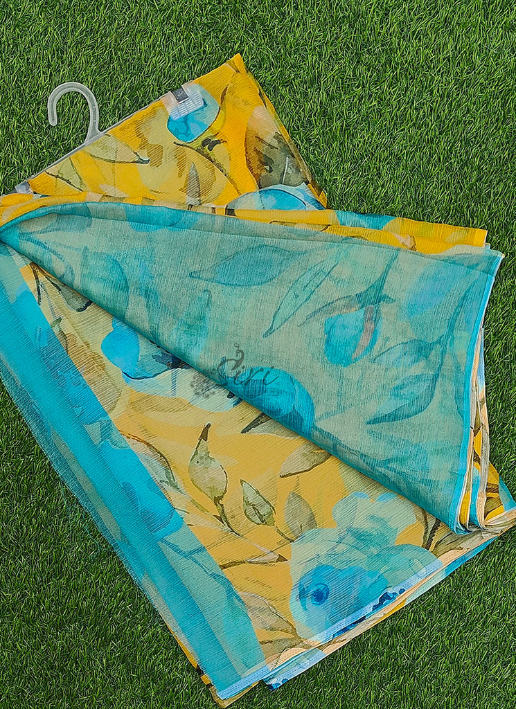 Latest Digital Print Nara Chiffon Saree with Blouse