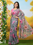 Latest Digital Print Nara Chiffon Saree with Blouse