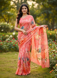 Latest Digital Print Nara Chiffon Saree with Blouse