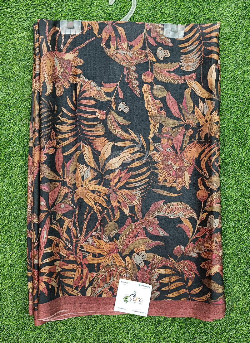 Latest Beautiful Digital Print Satin Crepe Saree