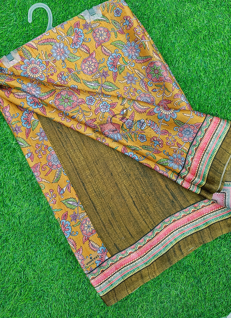 Latest Beautiful Digital Print Satin Crepe Saree