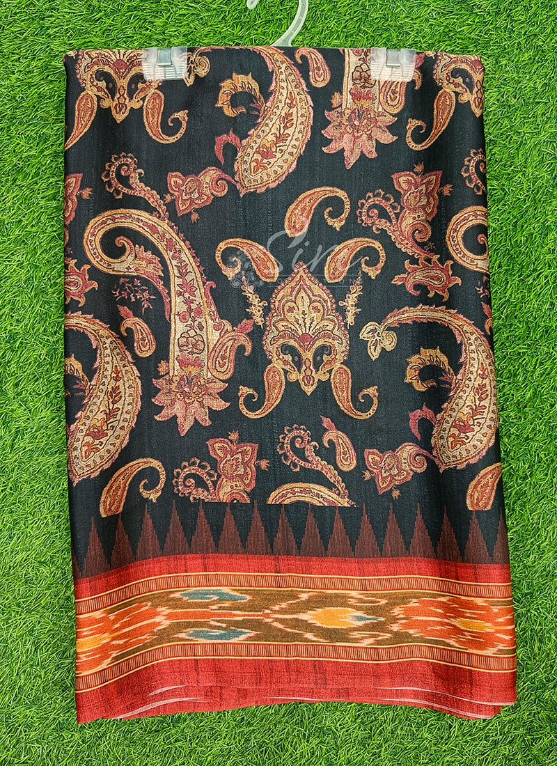 Latest Beautiful Digital Print Satin Crepe Saree