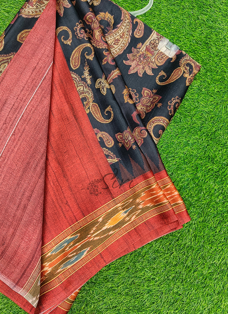 Latest Beautiful Digital Print Satin Crepe Saree