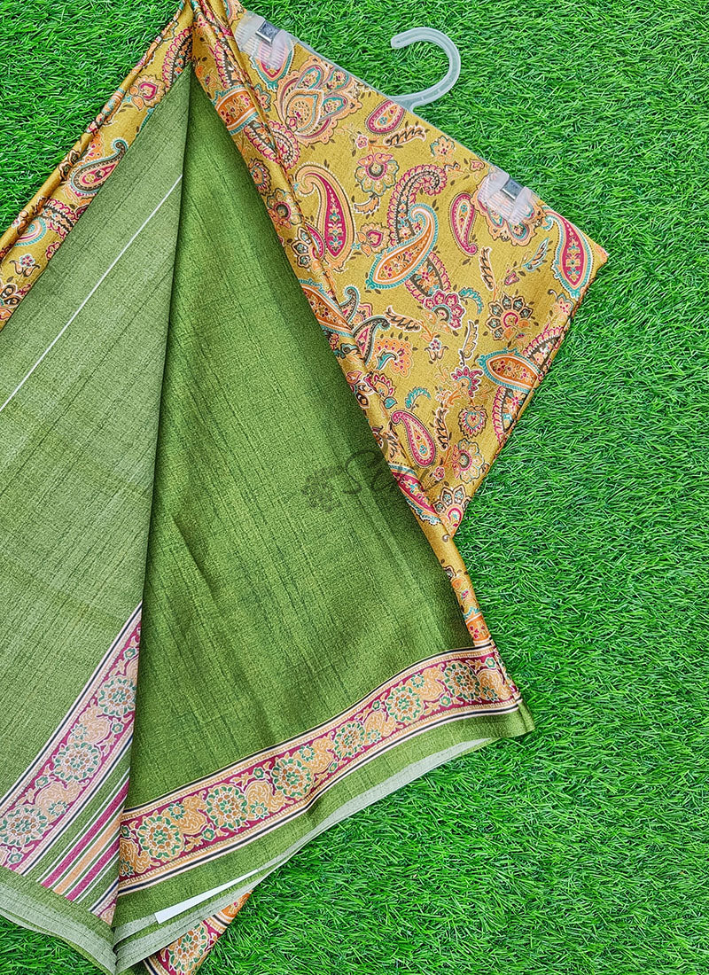 Latest Beautiful Digital Print Satin Crepe Saree