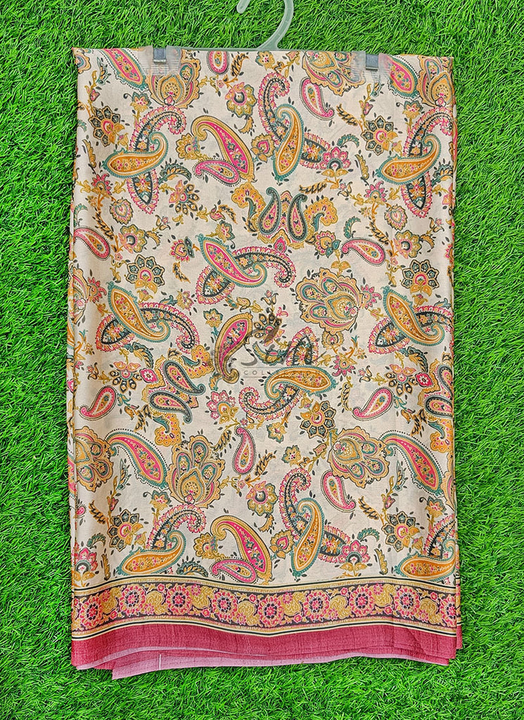 Latest Beautiful Digital Print Satin Crepe Saree