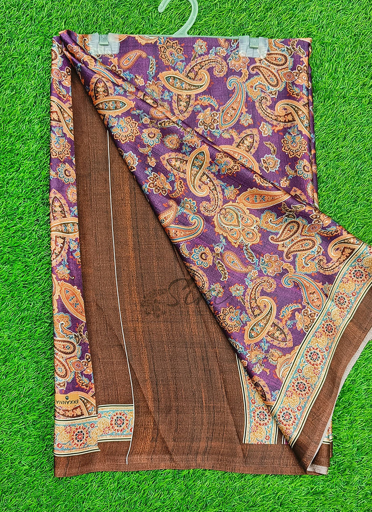 Latest Beautiful Digital Print Satin Crepe Saree