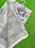 Lovely Digital Print Linen Saree