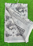 Lovely Digital Print Linen Saree