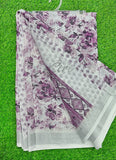 Lovely Digital Print Linen Saree