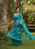 Garden Vareli Printed Nara Chiffon Saree