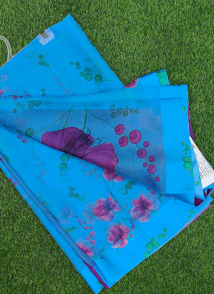 Exclusive Garden Fiona Border Nara Chiffon Saree