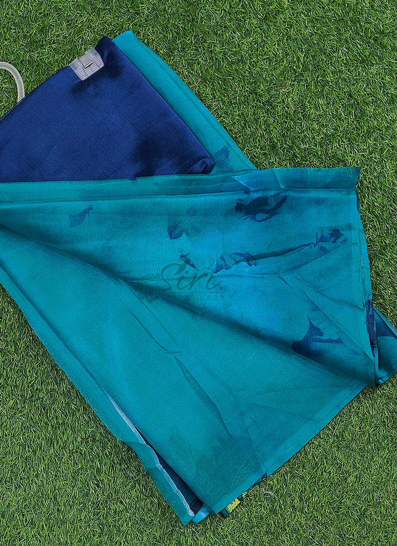 Beautiful Garden Vareli Nova Nara Chiffon Saree with Blouse