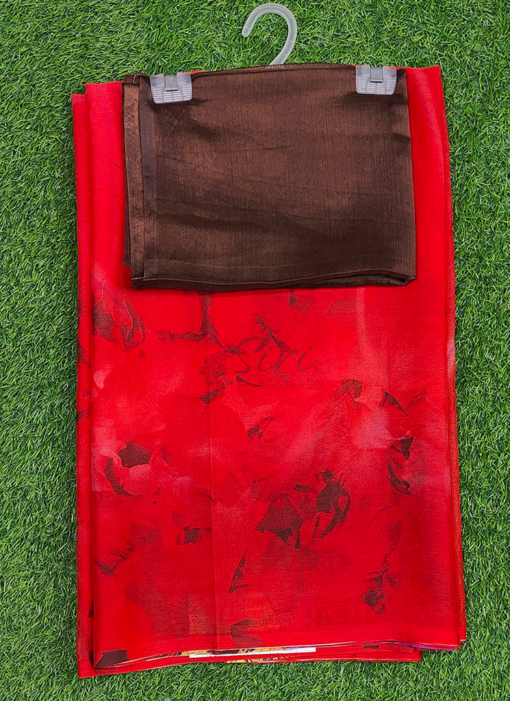 Beautiful Garden Vareli Nova Nara Chiffon Saree with Blouse