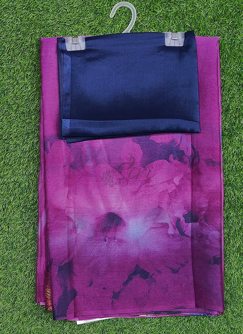 Beautiful Garden Vareli Nova Nara Chiffon Saree with Blouse