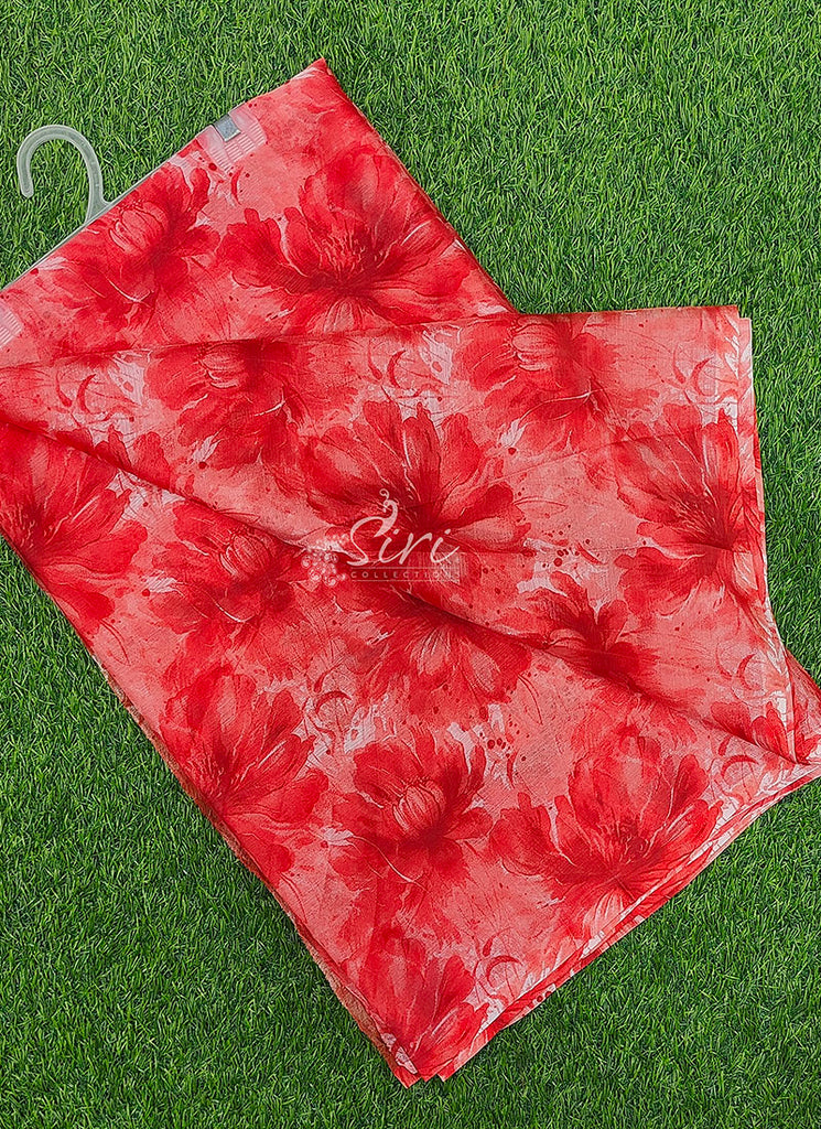 Latest Garden Vareli Printed Nara Chiffon Saree