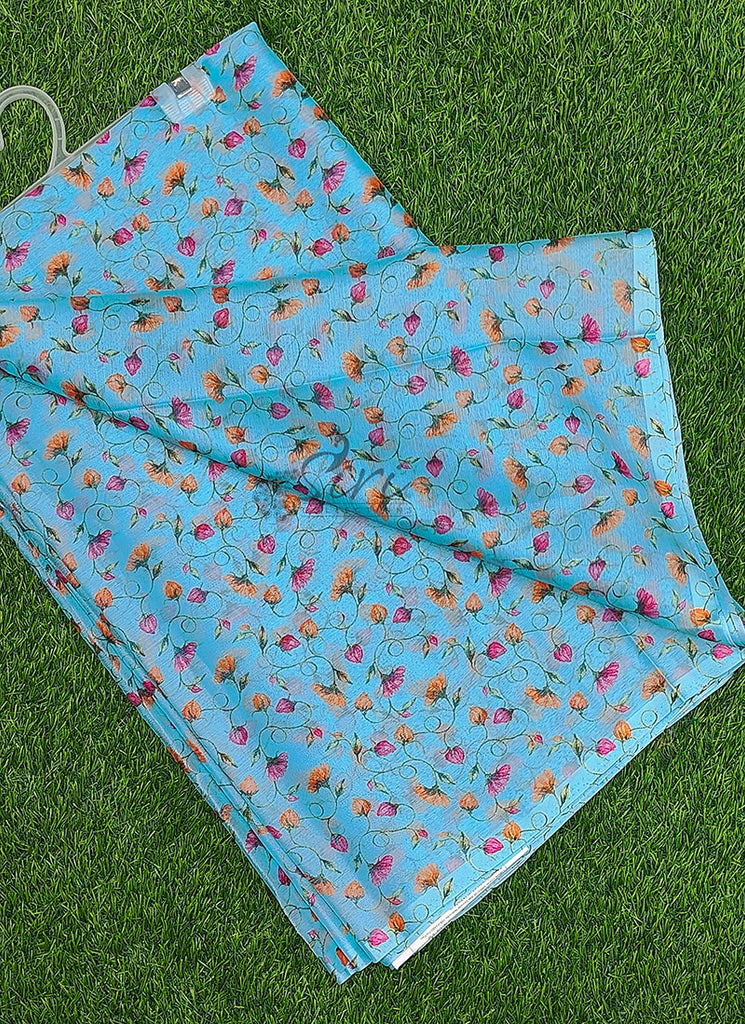 Latest Garden Vareli Printed Nara Chiffon Saree