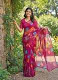 Latest Garden Vareli Printed Nara Chiffon Saree