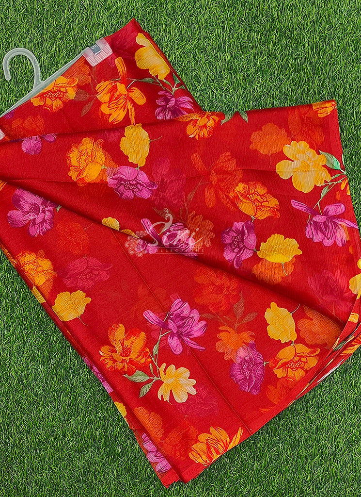 Latest Garden Vareli Printed Nara Chiffon Saree