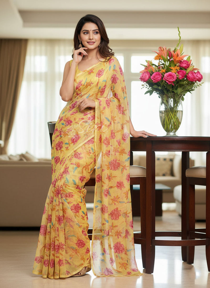 Garden Vareli Printed Nara Chiffon Saree