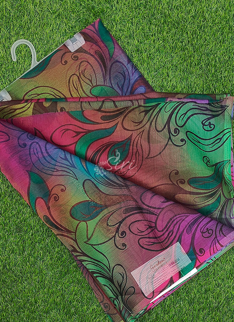 Garden Vareli Printed Nara Chiffon Saree