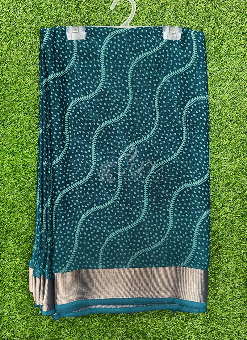 Lovely Printed Moss Georgette Saree