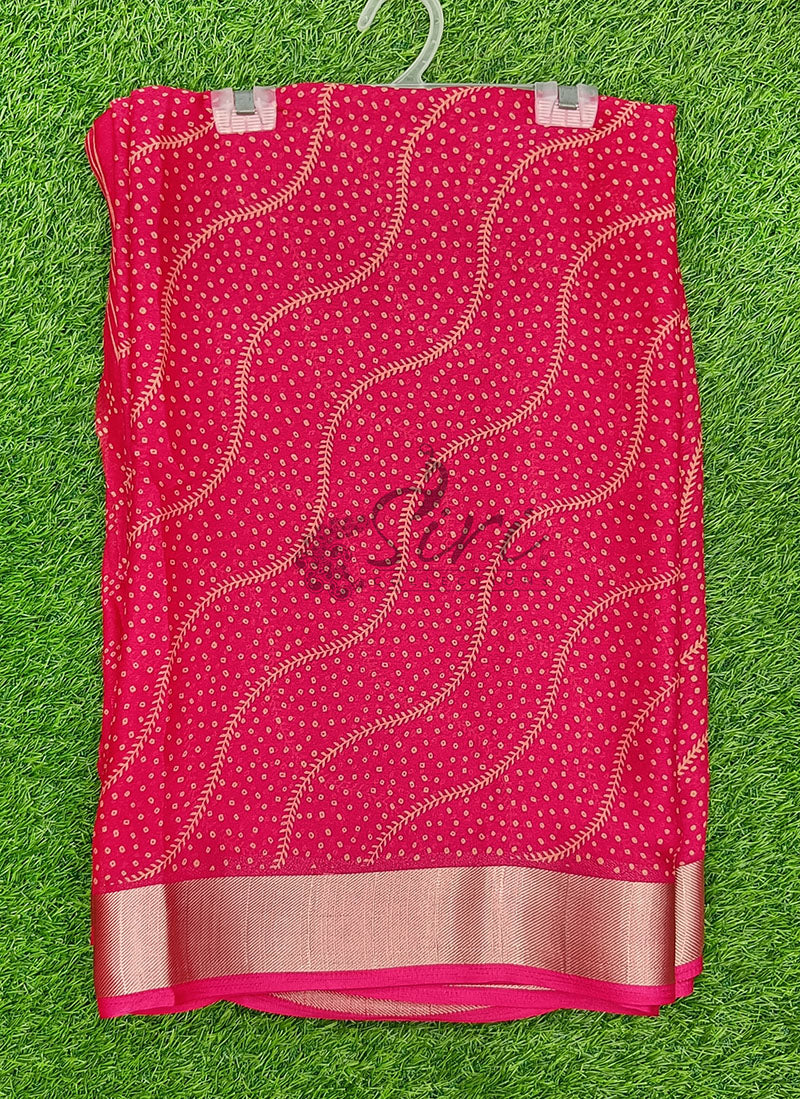 Lovely Printed Moss Georgette Saree