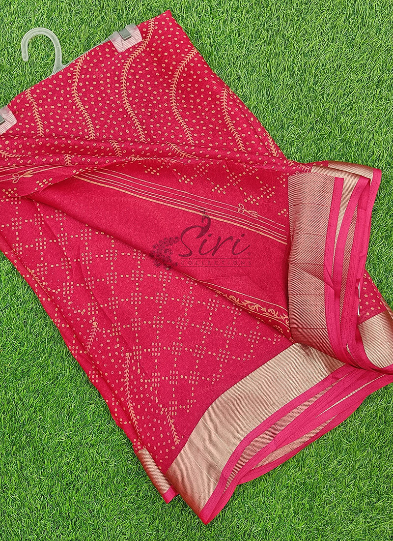 Lovely Printed Moss Georgette Saree