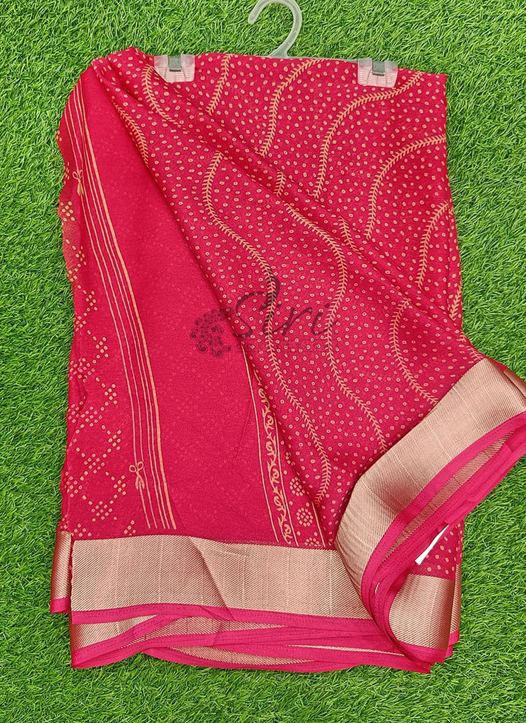Lovely Printed Moss Georgette Saree