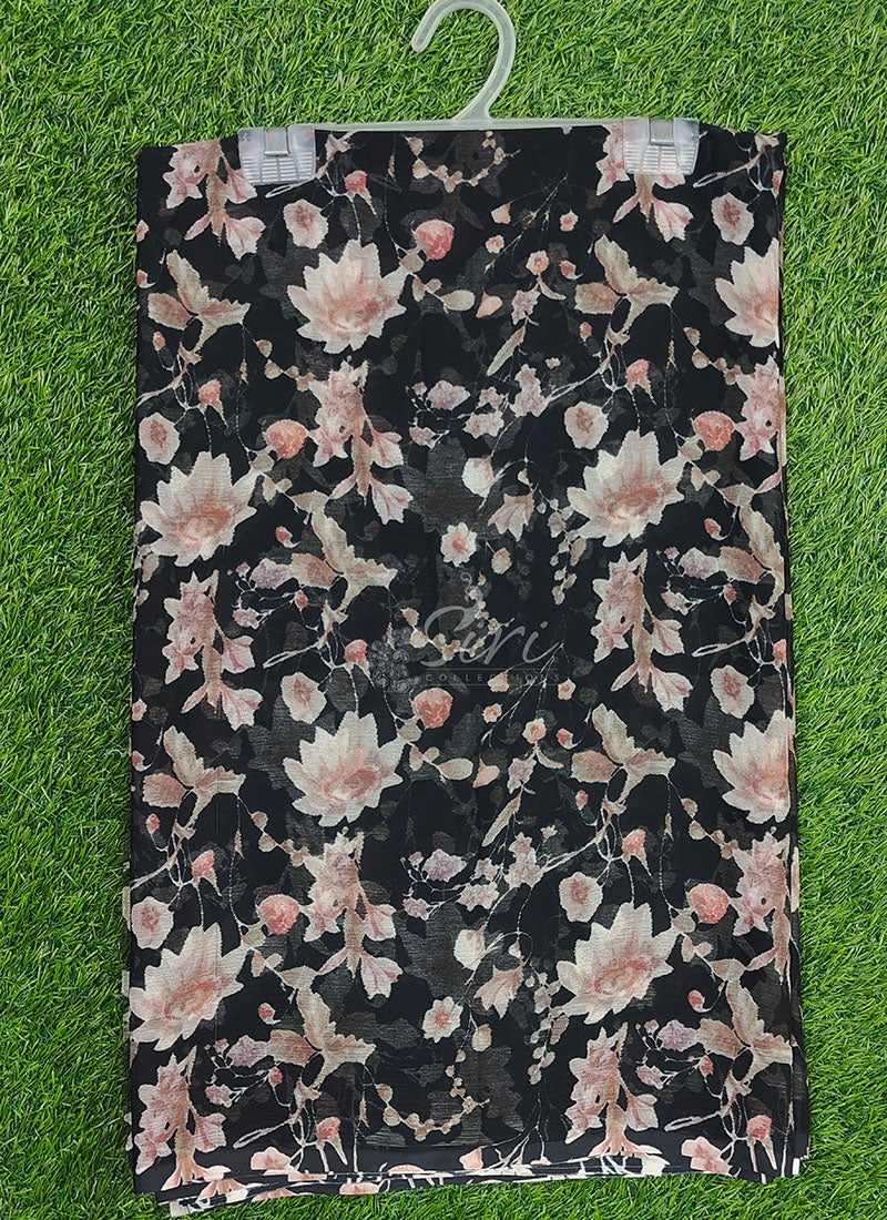 Siri Sarees Digital Print Soft Siri Chiffon Saree