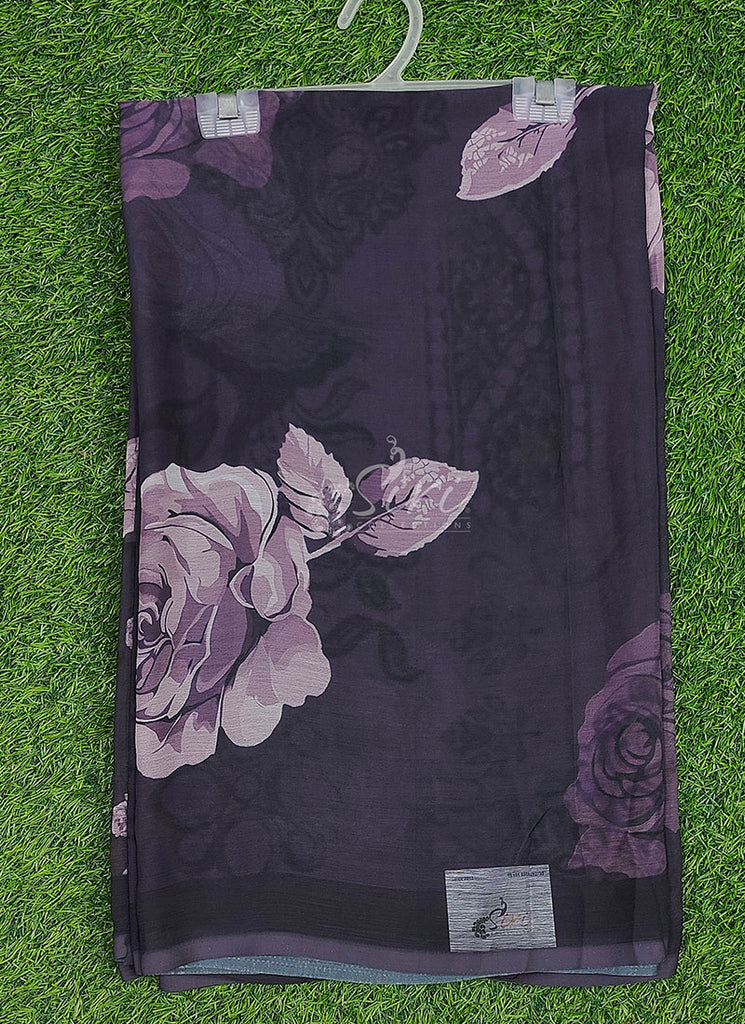 Siri Sarees Digital Print Soft Siri Chiffon Saree with Blouse