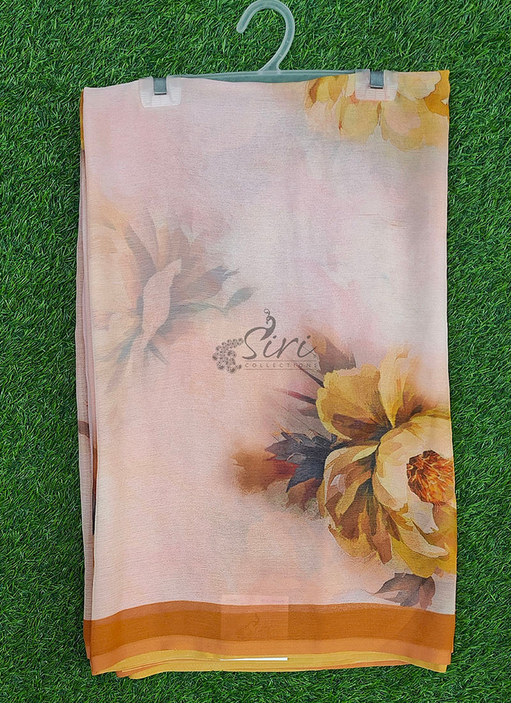 Digital Print Soft Siri Chiffon Saree with Blouse
