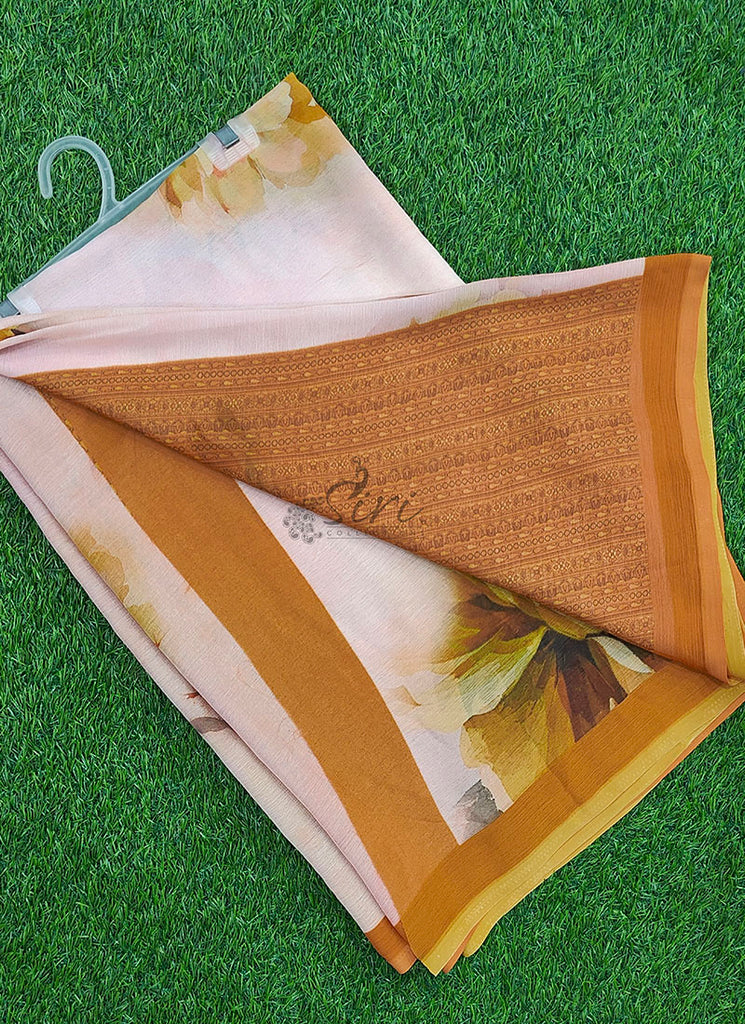 Digital Print Soft Siri Chiffon Saree with Blouse