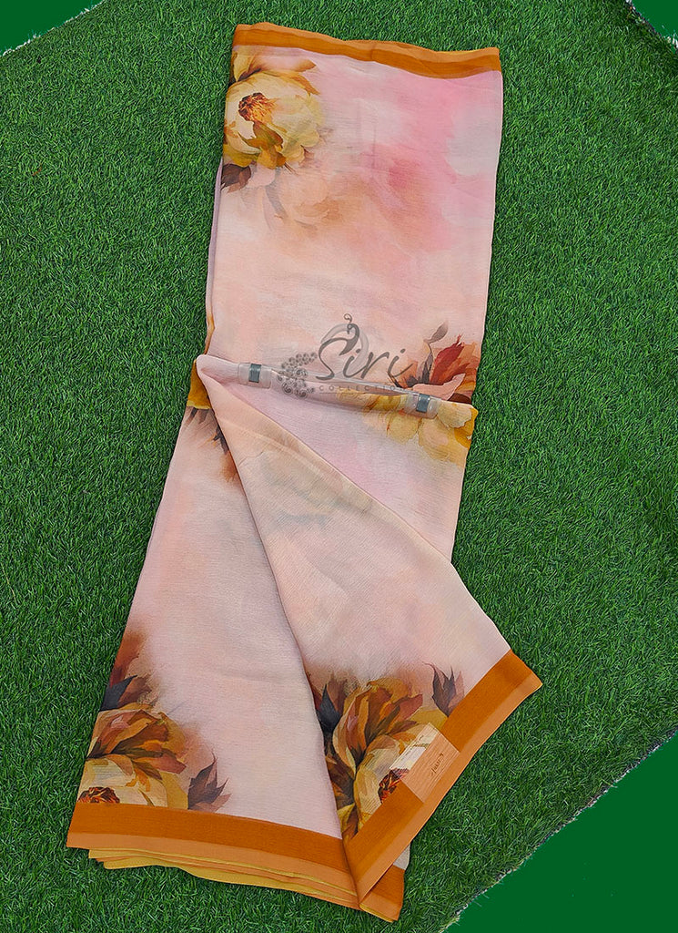 Digital Print Soft Siri Chiffon Saree with Blouse