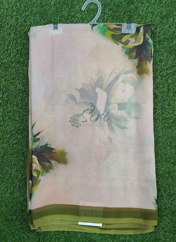 Digital Print Soft Siri Chiffon Saree with Blouse