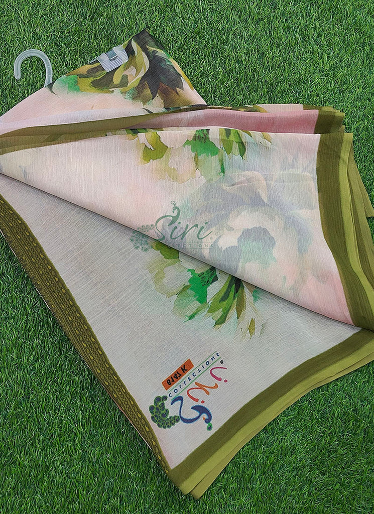 Digital Print Soft Siri Chiffon Saree with Blouse