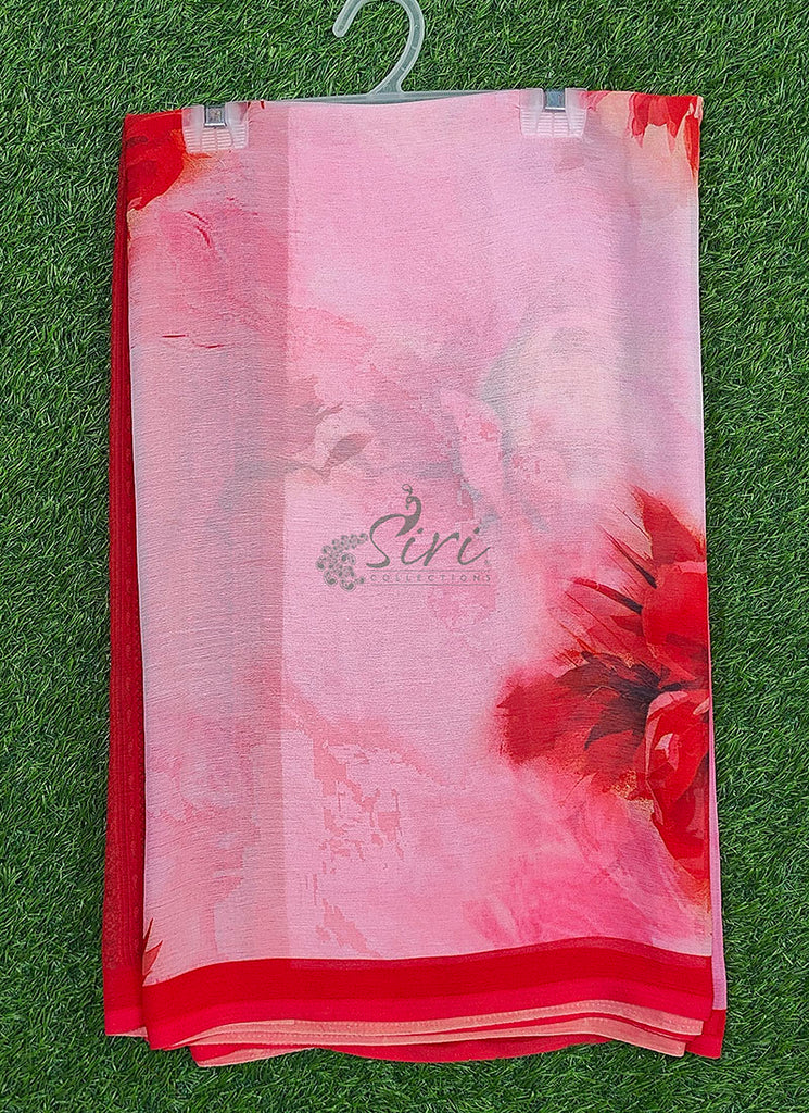 Digital Print Soft Siri Chiffon Saree with Blouse
