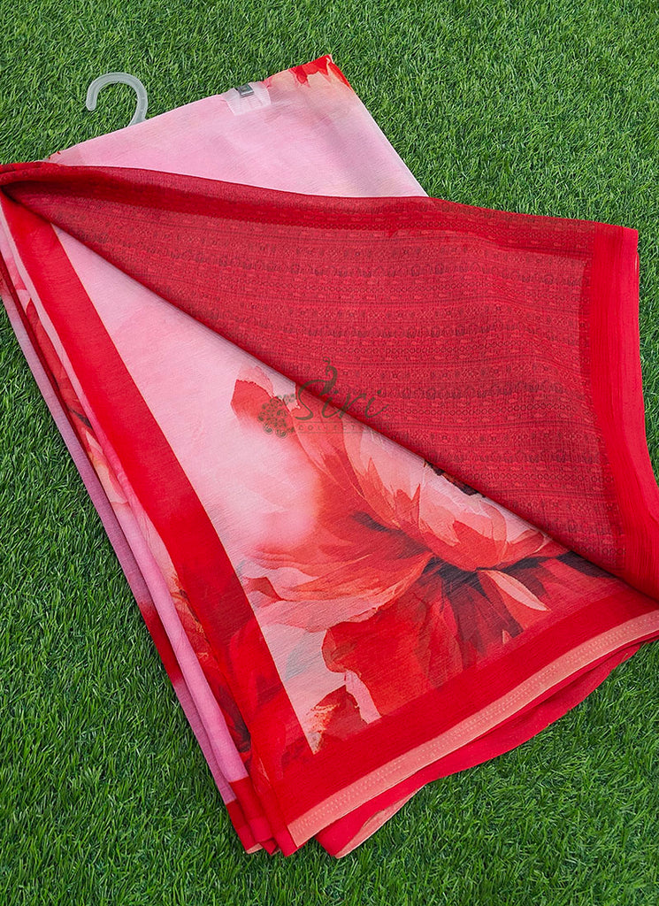 Digital Print Soft Siri Chiffon Saree with Blouse