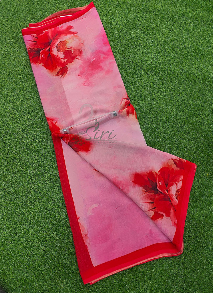 Digital Print Soft Siri Chiffon Saree with Blouse