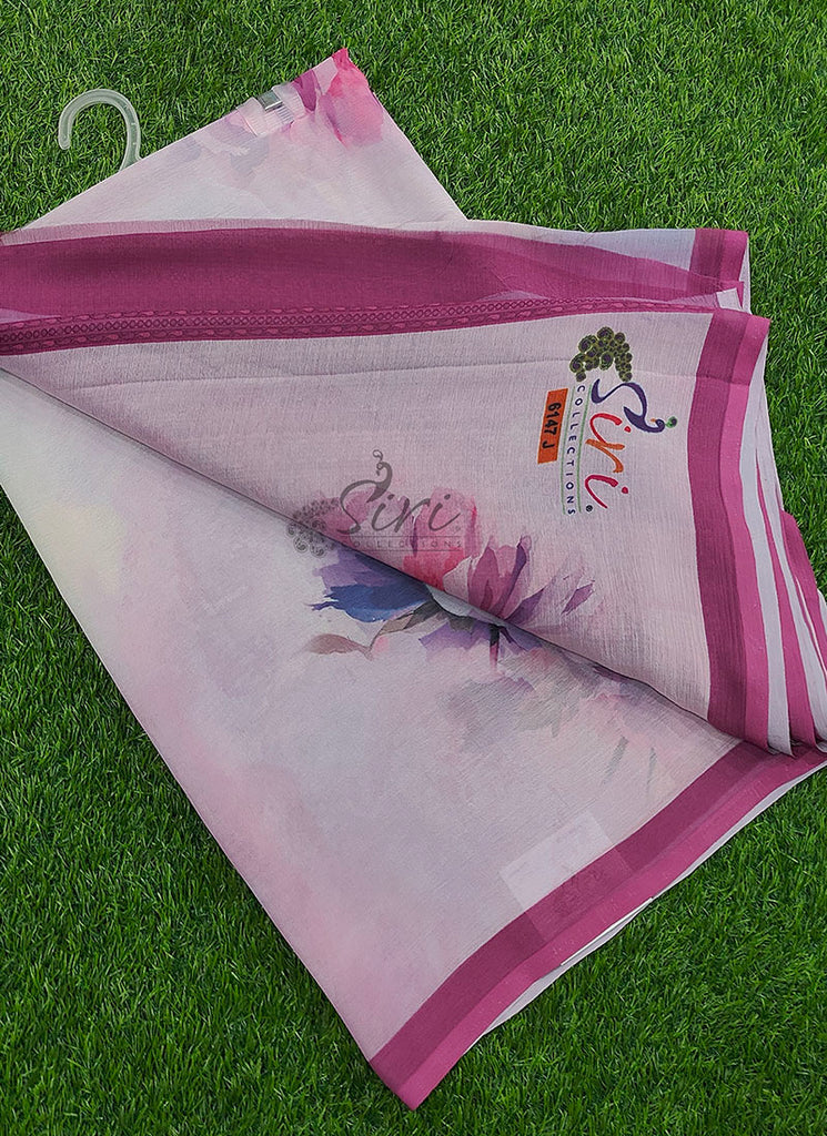 Digital Print Soft Siri Chiffon Saree with Blouse